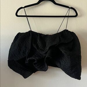 Zara Black Strapless Textured Top